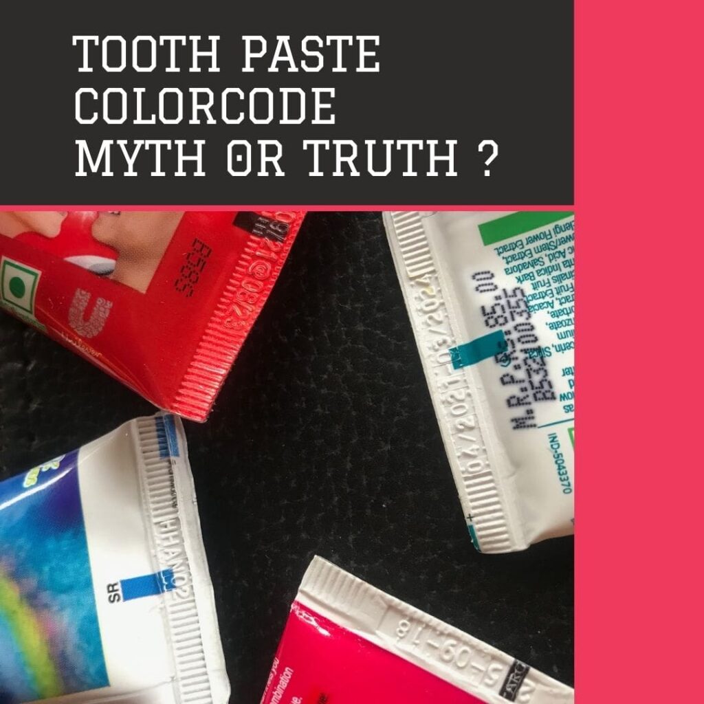 Tooth paste color code